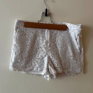 White lace shorts